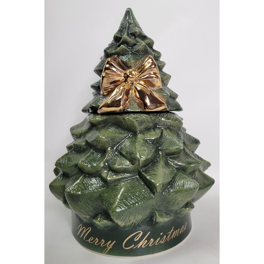 McCoy Whiz Merry Christmas Pine Tree Cookie‎ Jar Signed by Billie & Nelson #293